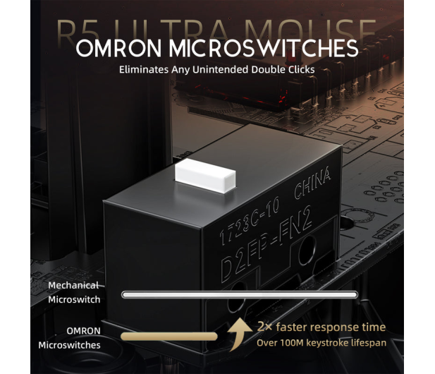 Attack Shark R5Ultra UltralightCarbon 8kHz/42kDPI PAW3950MAX Omron czarna 6972792470573 - 1350006 - zdjęcie 9